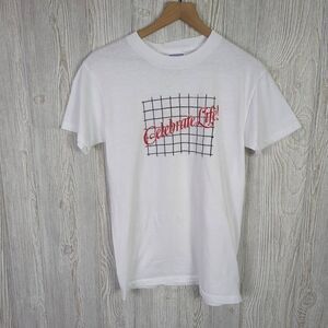 Vintage My Shirt Men’s Large White Celebrate Life Short Sleeve T-Shirt USA